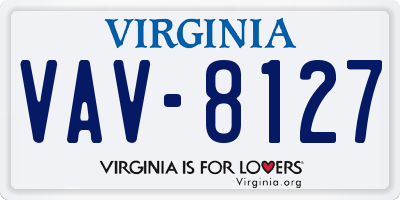 VA license plate VAV8127