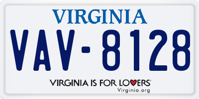 VA license plate VAV8128