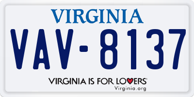 VA license plate VAV8137