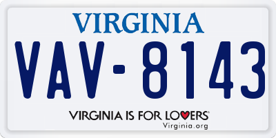 VA license plate VAV8143