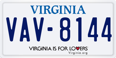 VA license plate VAV8144