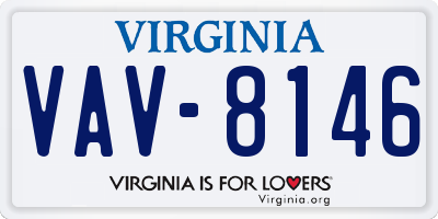 VA license plate VAV8146