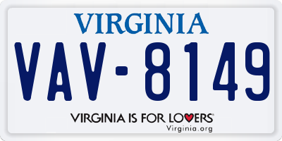 VA license plate VAV8149