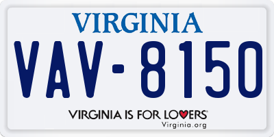 VA license plate VAV8150
