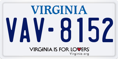 VA license plate VAV8152