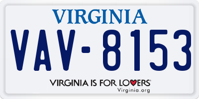 VA license plate VAV8153