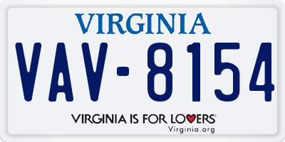 VA license plate VAV8154