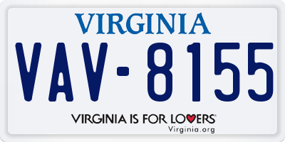 VA license plate VAV8155