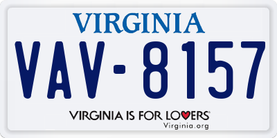 VA license plate VAV8157
