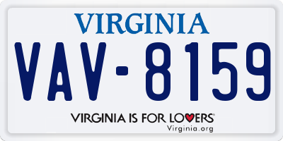 VA license plate VAV8159