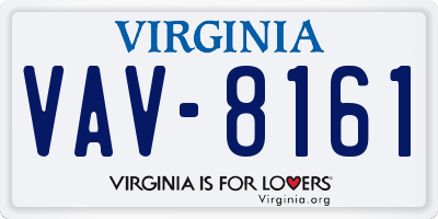 VA license plate VAV8161