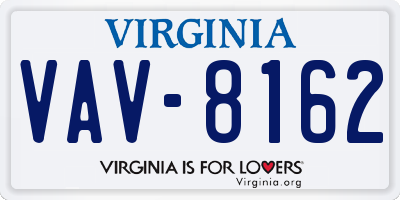 VA license plate VAV8162
