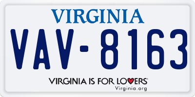 VA license plate VAV8163