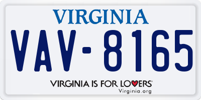 VA license plate VAV8165