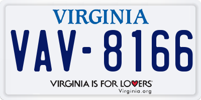 VA license plate VAV8166