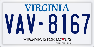 VA license plate VAV8167