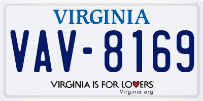VA license plate VAV8169