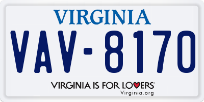 VA license plate VAV8170