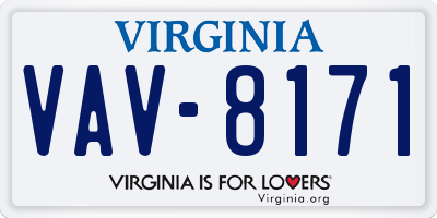 VA license plate VAV8171