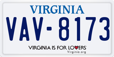 VA license plate VAV8173