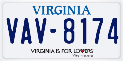 VA license plate VAV8174