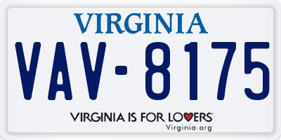 VA license plate VAV8175