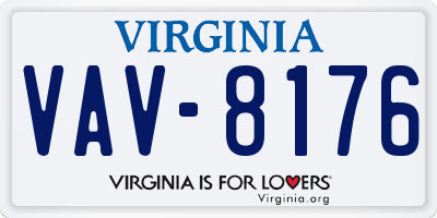VA license plate VAV8176