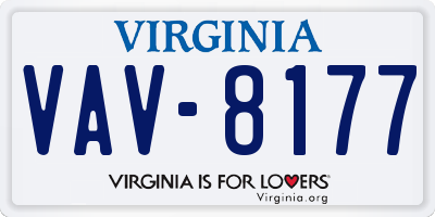 VA license plate VAV8177
