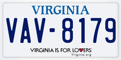 VA license plate VAV8179