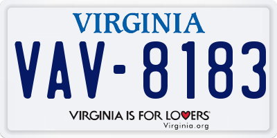 VA license plate VAV8183