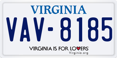 VA license plate VAV8185