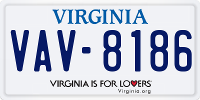 VA license plate VAV8186