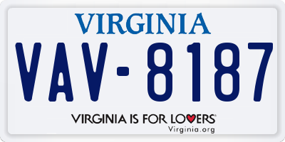 VA license plate VAV8187