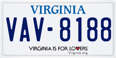 VA license plate VAV8188