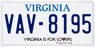 VA license plate VAV8195