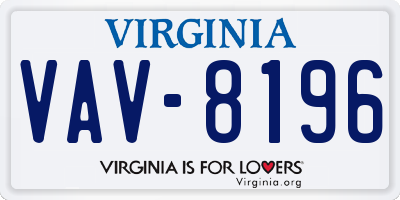 VA license plate VAV8196