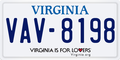 VA license plate VAV8198