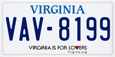 VA license plate VAV8199