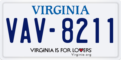 VA license plate VAV8211