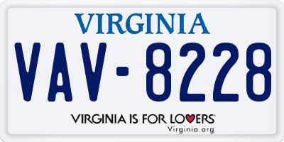 VA license plate VAV8228
