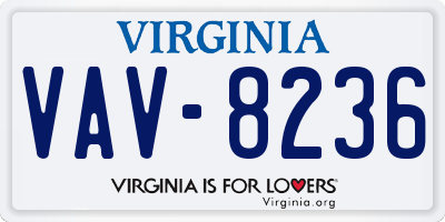 VA license plate VAV8236