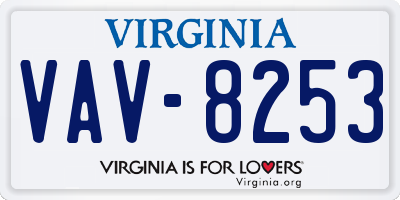 VA license plate VAV8253