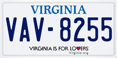VA license plate VAV8255