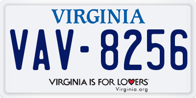 VA license plate VAV8256