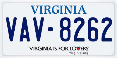 VA license plate VAV8262