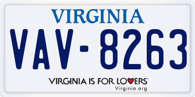 VA license plate VAV8263