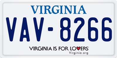 VA license plate VAV8266