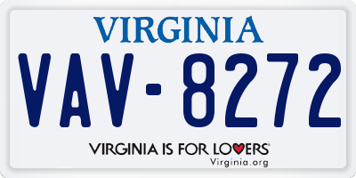 VA license plate VAV8272