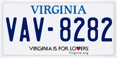 VA license plate VAV8282