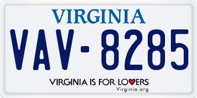 VA license plate VAV8285
